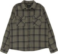 Brixton Bowery Stretch Water Resistant Flannel Shirt - olive surplus/black/white