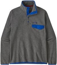 Patagonia Lightweight Synchilla Snap-T Pullover - nickel w/passage blue