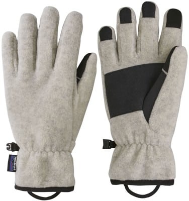 patagonia synch fleece liner gloves - oatmeal heather m