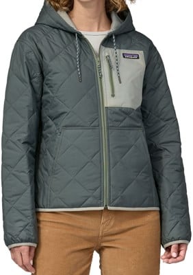 Patagonia Women's Diamond Quilt Bomber Hoody Jacket - nouveau green - view large