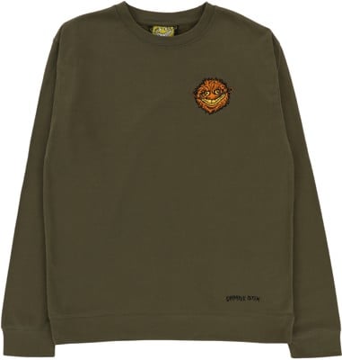 Anti-Hero Grimple Embroidered Crew Sweatshirt - army/orange - view large
