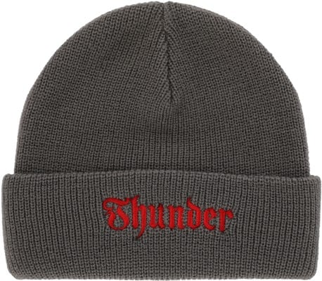 Thunder Script Beanie - charcoal/red - view large