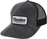 Thunder Script Patch Snapback Hat - charcoal/black/white