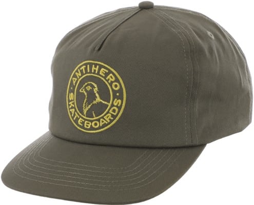 Anti-Hero Basic Pigeon Round Snapback Hat - sage/yellow - view large