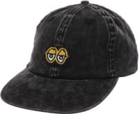 Krooked Eyes Strapback Hat - black wash/gold