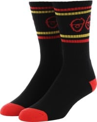 Krooked Eyes Sock - black/red/yellow