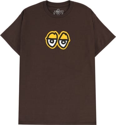 Krooked Eyes LG T-Shirt - dark chocolate/gold - view large