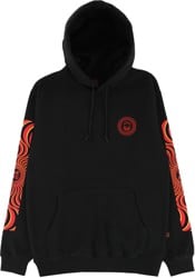 Spitfire Classic Swirl Overlay Sleeve Hoodie - black/red/red-yellow