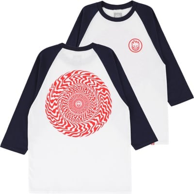 Spitfire Swirled Classic 3/4 Sleeve T-Shirt - white/navy/red - view large