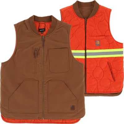 Brixton Builders Abraham Reversible Vest Jacket - bison/burnt orange - view large