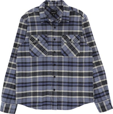 Brixton Bowery Heavyweight Flannel Shirt - flint blue/black/mineral grey - view large