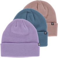 686 Standard Roll Up 3-Pack Beanie - dusty pastel