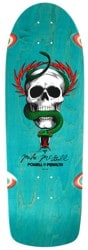 Powell Peralta McGill Skull & Snake 10.0 Wheel Wells Skateboard Deck - teal stain