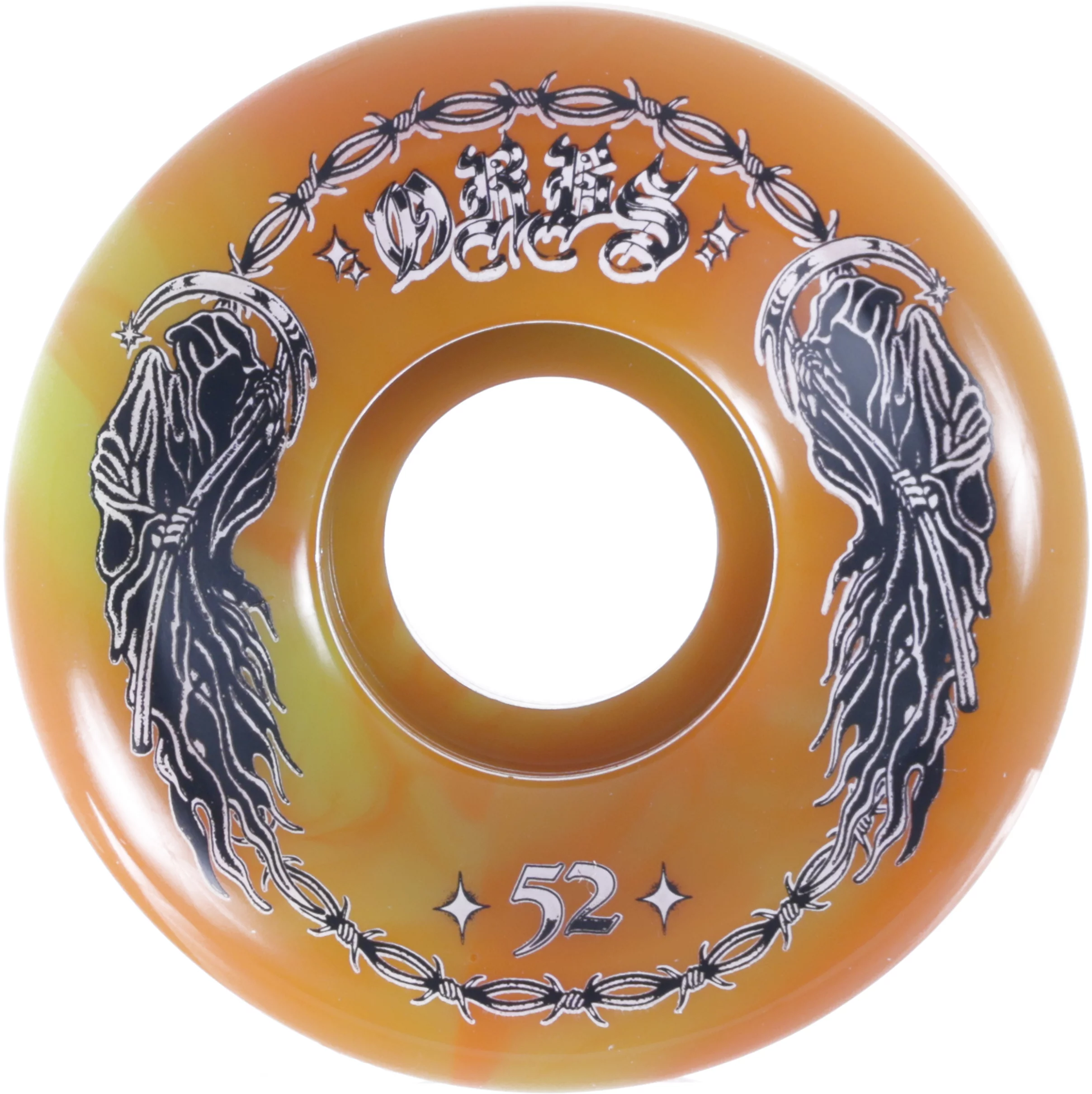 90s デッドストック　CREATURE 48㎜　wheel Orbs Specters Skateboard Wheels - green/orange swirl (99a
