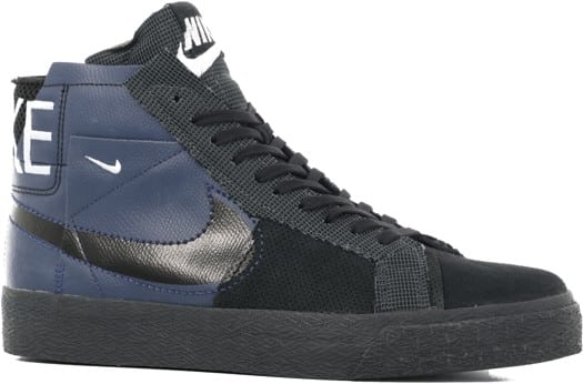 Nike SB Zoom Blazer Mid PRM Zine Skate Shoes - midnight navy/black-football grey-anthracite - view large