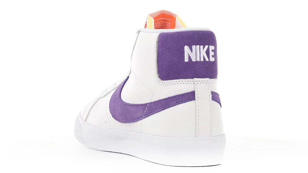 Nike SB Zoom Blazer Mid Skate Shoes orange label white court