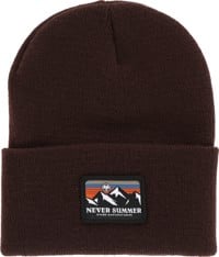 Never Summer Retro Sunset Cuffed Beanie - brown