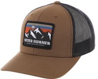 Never Summer Retro Sunset Trucker Hat - coyote brown/black mesh