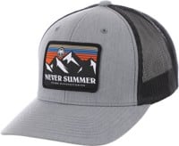 Never Summer Retro Sunset Trucker Hat - heather grey/black mesh