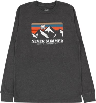 Never Summer Retro Sunset L/S T-Shirt - Charcoal Heather Xl