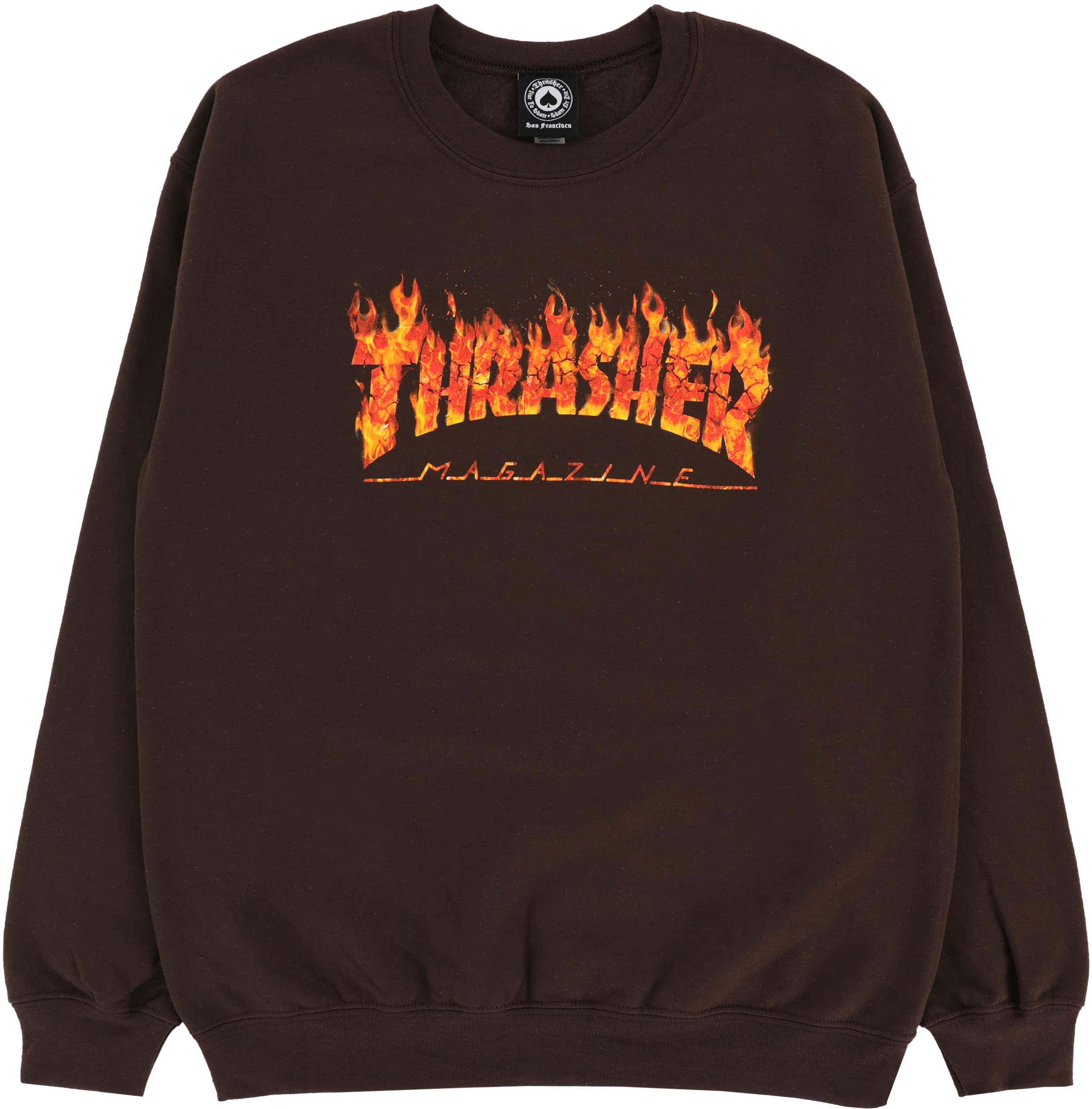 Thrasher Inferno Crew Sweatshirt - dark chocolate | Tactics