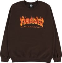 Thrasher Inferno Crew Sweatshirt - dark chocolate