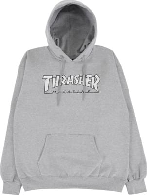 Thrasher Outlined Hoodie - grey/white - view large
