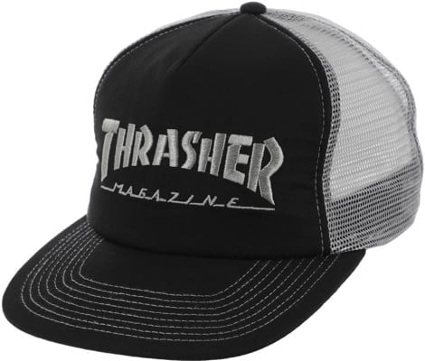 Thrasher Embroidered Logo Trucker Hat - black/grey - view large