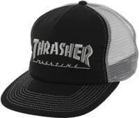 Thrasher Embroidered Logo Trucker Hat - black/grey