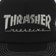 Thrasher Embroidered Logo Trucker Hat - black/grey - front detail