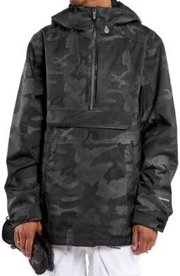 volcom brighton pullover jacket - black camo l