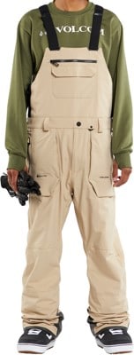 volcom rain gore-tex overall bib pants - khakiest l