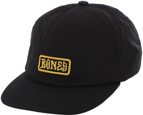 Bones Bones Wheels Strapback Hat - black/gold - view large