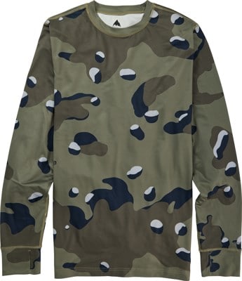 burton midweight crew base layer - forest moss cookie camo m