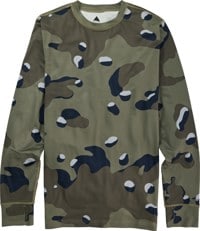 Burton Midweight Base Layer Crewneck Shirt - forest moss cookie camo