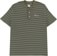 Polar Skate Co. Stripe Rib Henley T-Shirt - uniform green