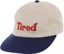 Tired Tired Two Tone Logo Snapback Hat - cream/dark blue