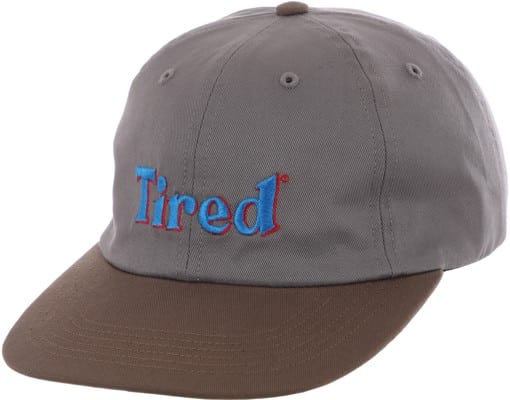 Tired Tired Two Tone Logo Snapback Hat - grey/brown - view large