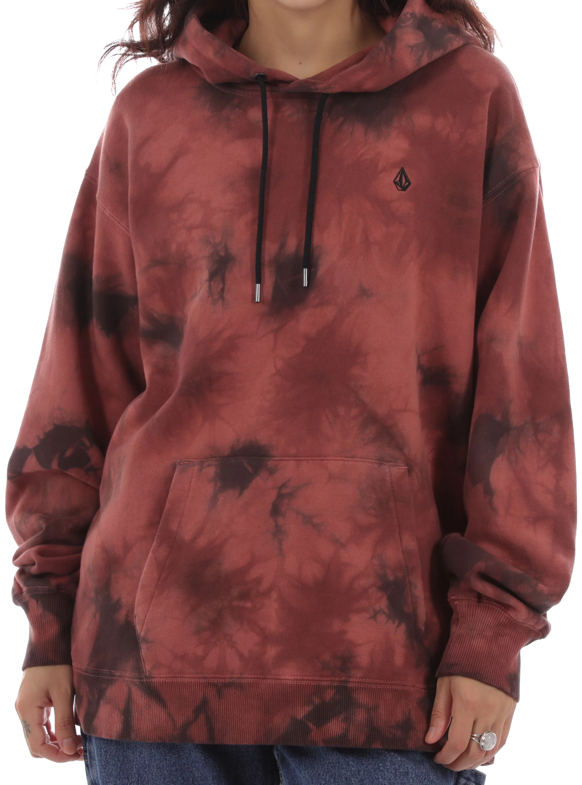 Volcom Women s Costus Pullover Fleece Hoodie pink salt wash Tactics