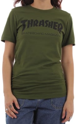 Thrasher Women's Skate Mag Logo T-Shirt - olive - view large