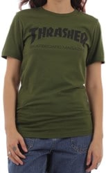 Thrasher Women's Skate Mag Logo T-Shirt - olive