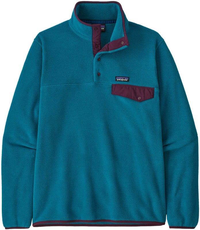 patagonia lightweight synchilla snap-t pullover - belay blue l