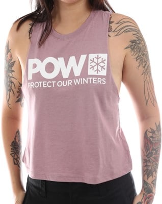 Protect Our Winters Women's POW Stacked Logo Racerback Cropped Tank - heather orchid - view large