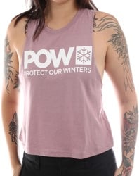 Protect Our Winters Women's POW Stacked Logo Racerback Cropped Tank - heather orchid