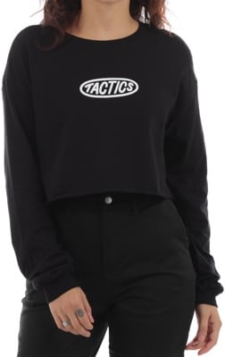 Tactics Women's Oval Logo Heavy Cropped L/S T-Shirt - black - view large