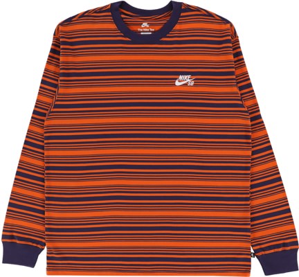 Nike SB Stripe L/S T-Shirt - purple ink/campfire orange - view large