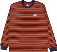 Nike SB Stripe L/S T-Shirt - purple ink/campfire orange