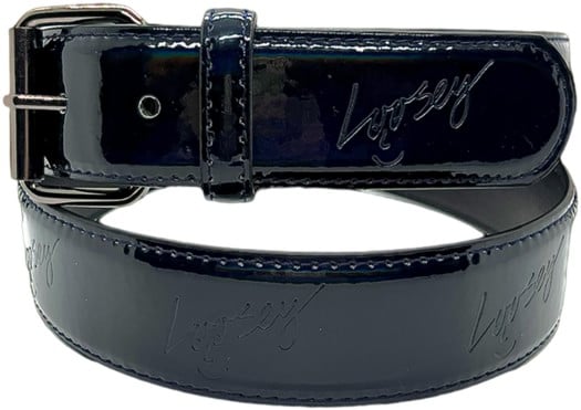 Loosey Black Shiny Faux Leather Belt - shiny faux leather - view large