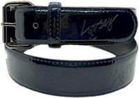 Loosey Black Shiny Faux Leather Belt - shiny faux leather