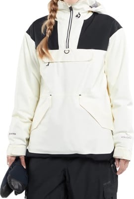 volcom women's fern gore-tex pullover insulated jacket - moonbeam l